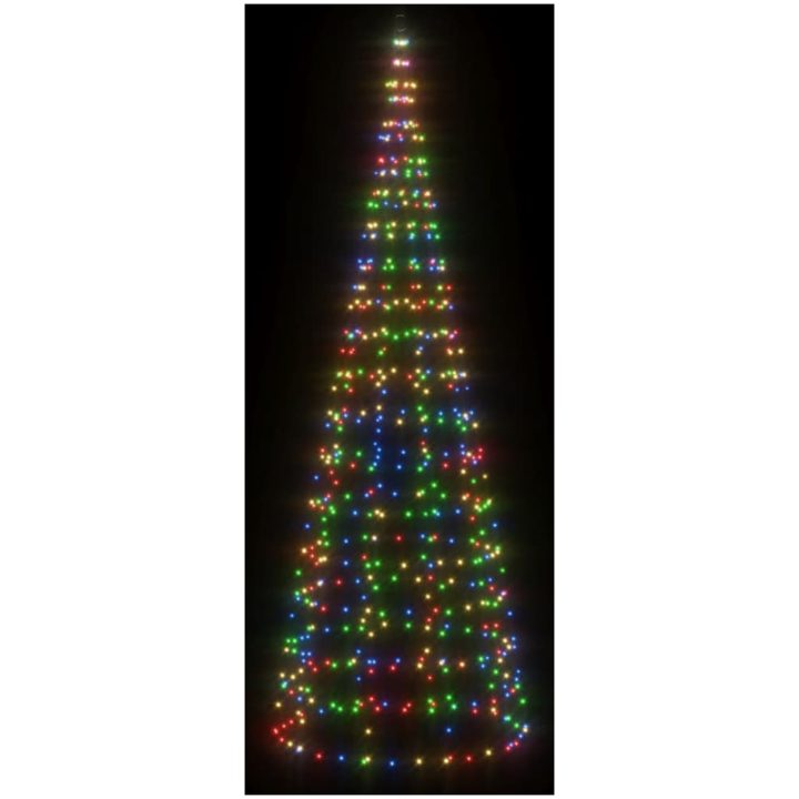 Julbelysning till flaggstång 550 LEDs färgglad 300 cm vidaXL 300 cm – bild 3