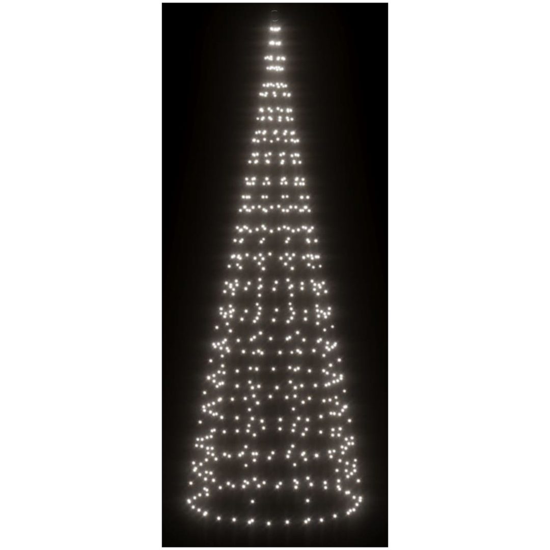 Julbelysning till flaggstång 550 LEDs kallvit vidaXL 300 cm – bild 3