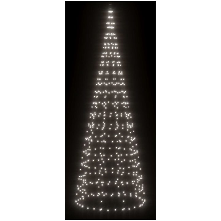 Julbelysning till flaggstång 550 LEDs kallvit vidaXL 300 cm – bild 3