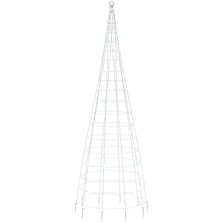Julbelysning till flaggstång 550 LEDs kallvit vidaXL 300 cm – bild 4