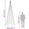 Julbelysning till flaggstång 550 LEDs kallvit vidaXL 300 cm – miniatyr 10