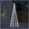 Julbelysning till flaggstång 550 LEDs kallvit vidaXL 300 cm – miniatyr 1