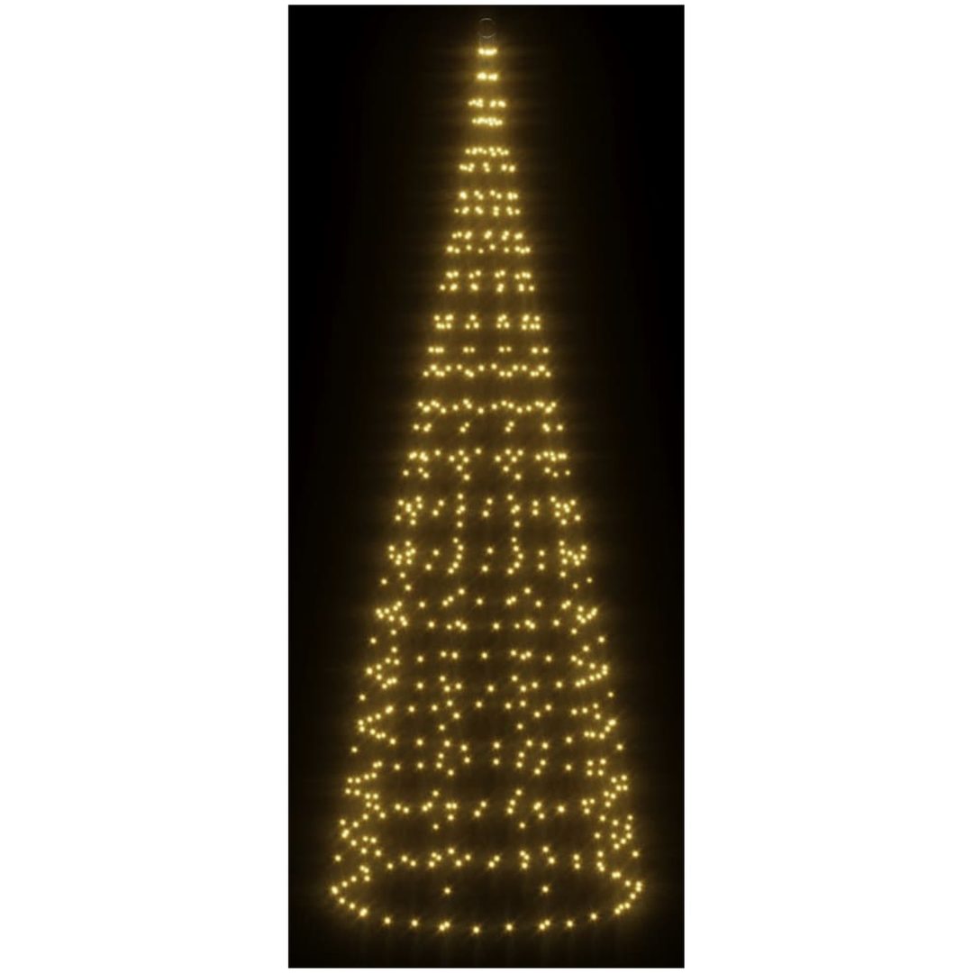 Julbelysning till flaggstång 550 LEDs varmvit vidaXL 300 cm – bild 3
