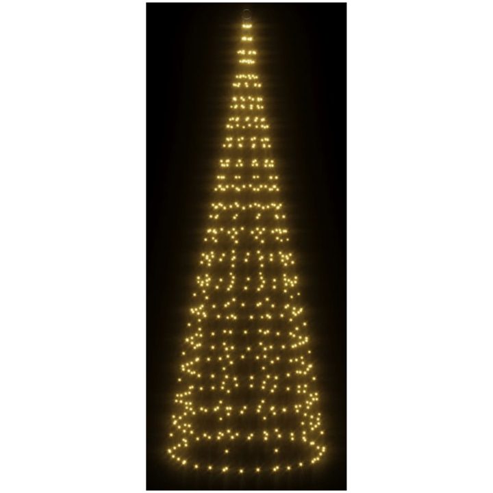 Julbelysning till flaggstång 550 LEDs varmvit vidaXL 300 cm – bild 3