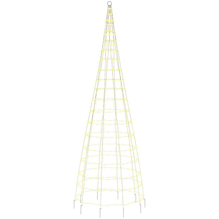 Julbelysning till flaggstång 550 LEDs varmvit vidaXL 300 cm – bild 4