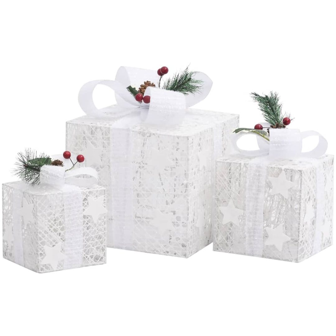 Juldekoration julklappar 3 st vit ute/inne vidaXL – bild 4