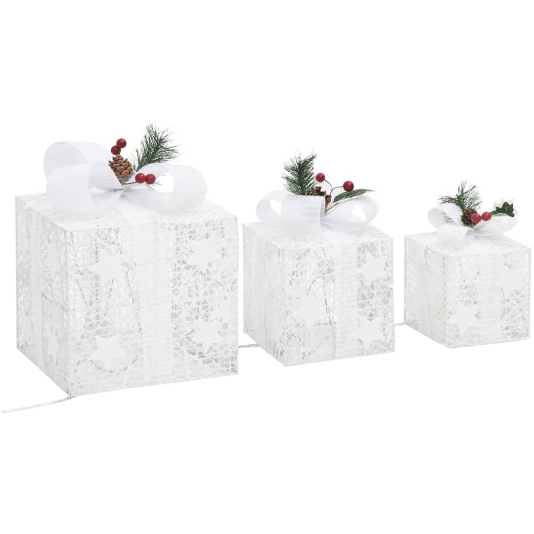Juldekoration julklappar 3 st vit ute/inne vidaXL – bild 5