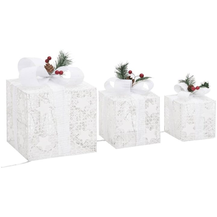 Juldekoration julklappar 3 st vit ute/inne vidaXL – bild 5