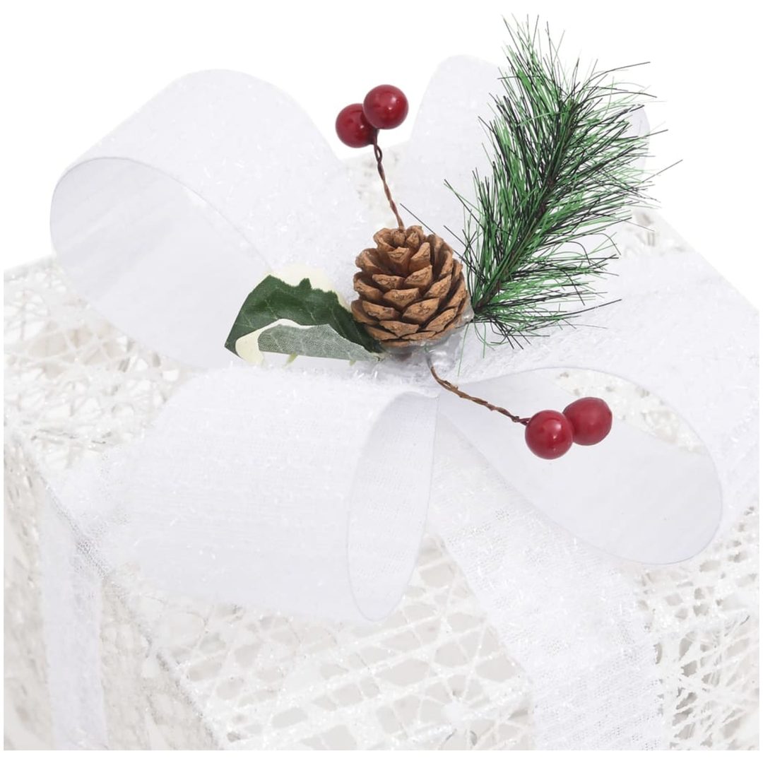 Juldekoration julklappar 3 st vit ute/inne vidaXL – bild 6