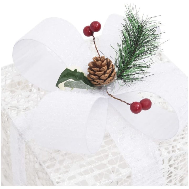 Juldekoration julklappar 3 st vit ute/inne vidaXL – bild 6