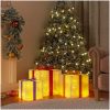 Juldekoration med belysning julklappar 3 st 64 LED varmvit vidaXL – miniatyr 1