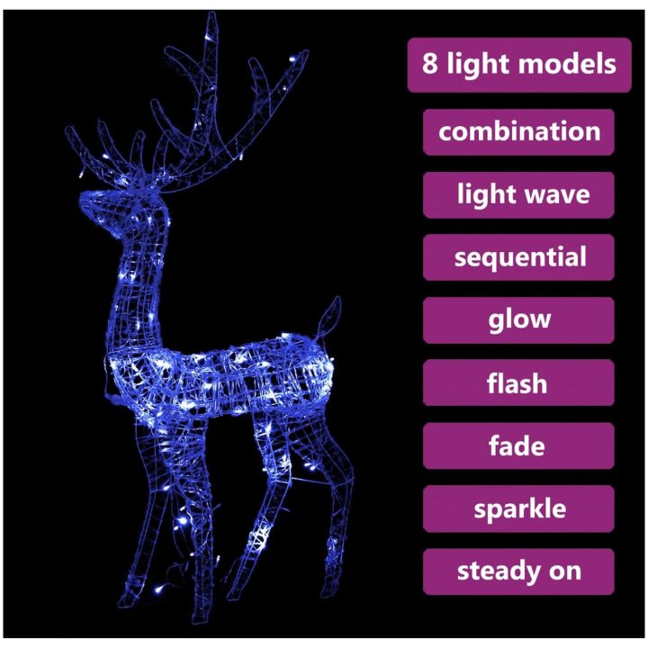 Juldekoration ren akryl 140 LED 120 cm blå vidaXL 70 x 41 x 120 cm – bild 5