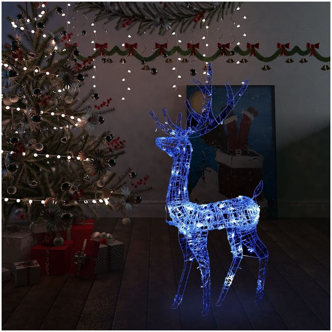 Juldekoration ren akryl 140 LED 120 cm blå vidaXL 70 x 41 x 120 cm