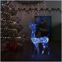 Juldekoration ren akryl 140 LED 120 cm blå vidaXL