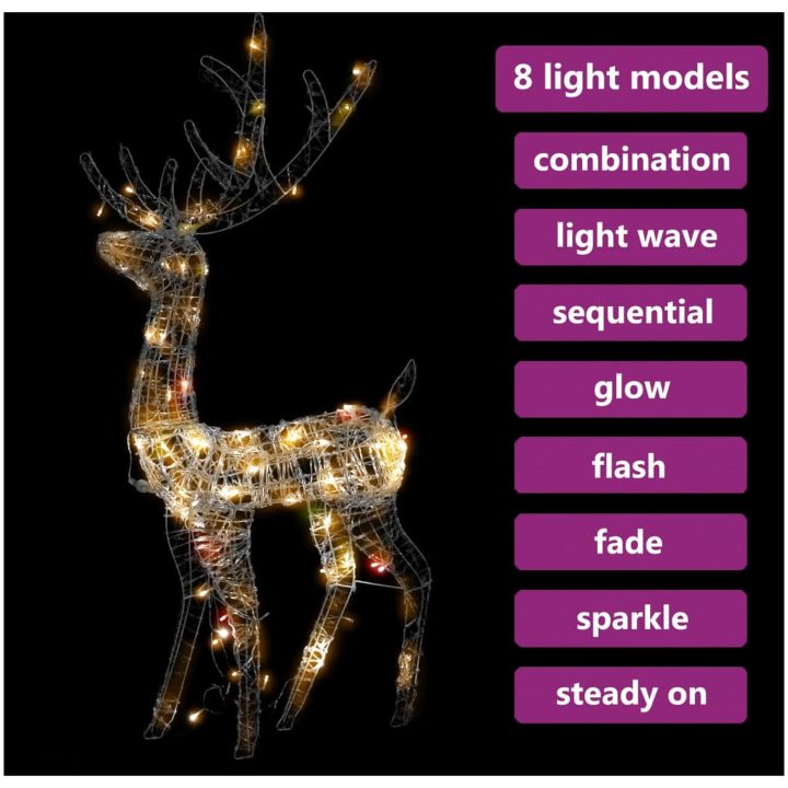 Juldekoration ren akryl 140 LED 120 cm flerfärgad vidaXL 70 x 41 x 120 cm – bild 5