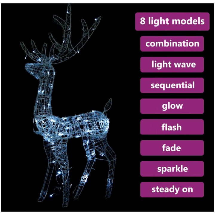 Juldekoration ren akryl 140 LED 120 cm kallvit vidaXL 70 x 41 x 120 cm – bild 5