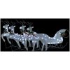 Juldekoration ren och släde 100 LED utomhus vit vidaXL – miniatyr 2