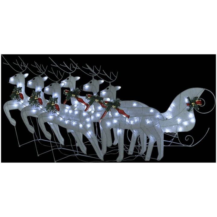 Juldekoration ren och släde 140 LED utomhus vit vidaXL – bild 2