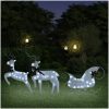 Juldekoration ren och släde 60 LED utomhus vit vidaXL – miniatyr 1