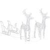 Juldekoration ren & släde 160 LED 130 cm akryl vidaXL 18 x 8.5 x 55 cm (2 pcs) – miniatyr 2