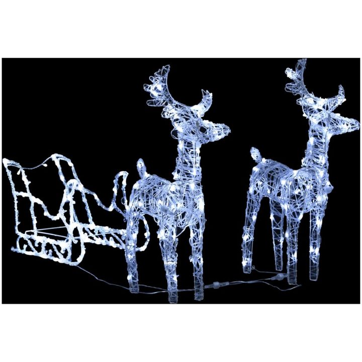 Juldekoration ren & släde 160 LED 130 cm akryl vidaXL 18 x 8.5 x 55 cm (2 pcs) – bild 3