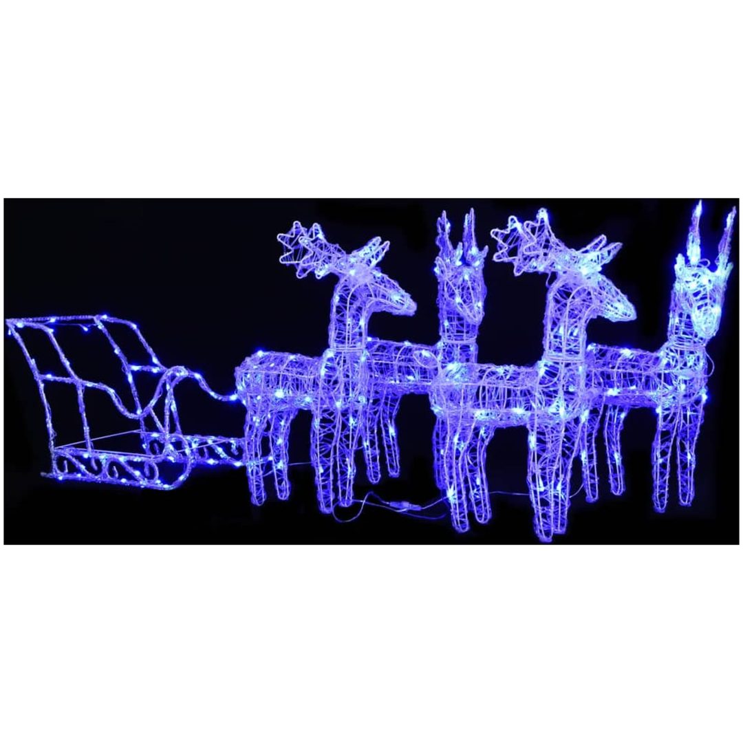 Juldekoration ren & släde 280x28x55 cm akryl vidaXL 43 x 11 x 55 cm (4 pcs)