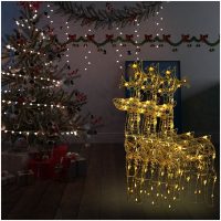 Juldekoration renar 3 st akryl vidaXL