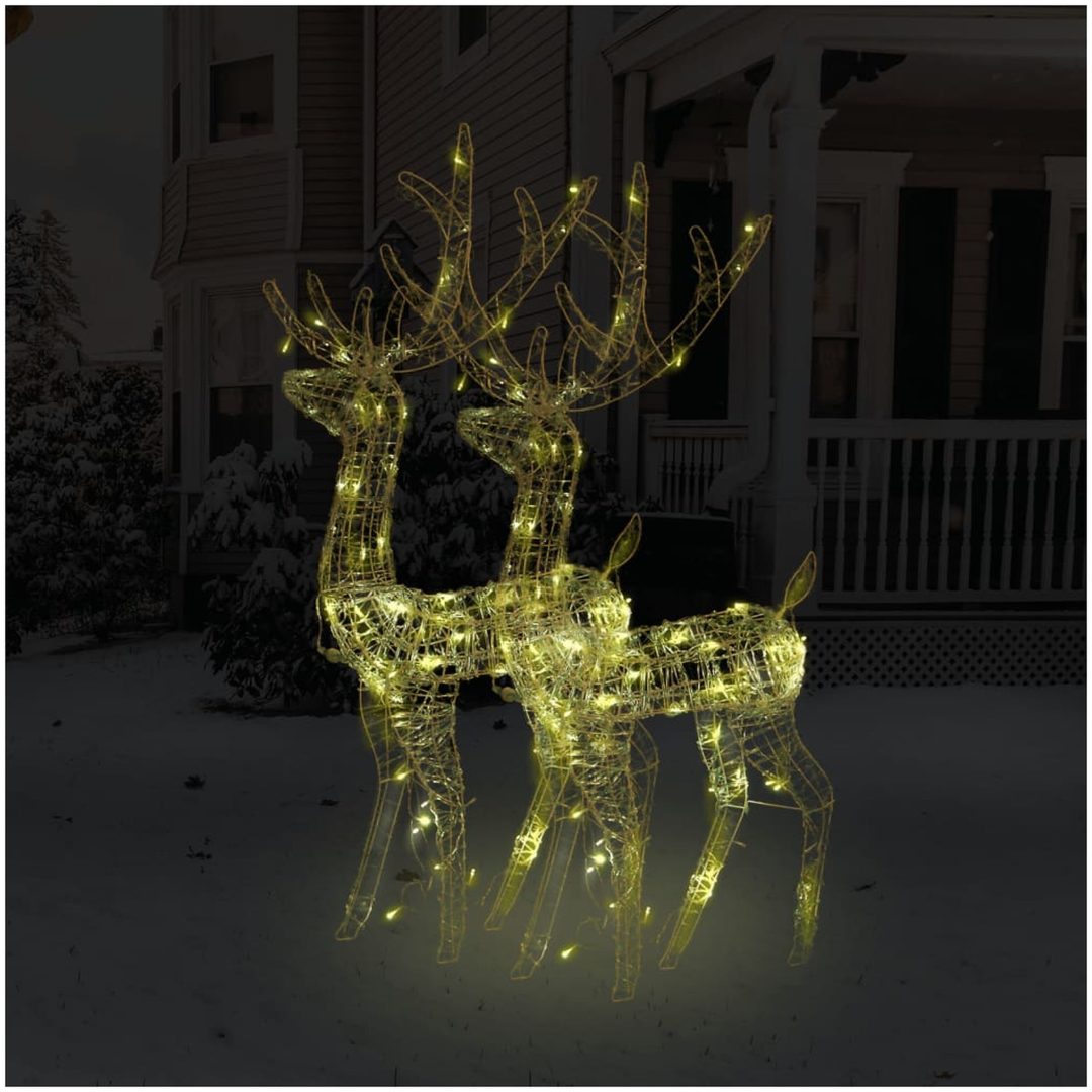 Juldekoration renar akryl 2 st 120 cm varmvit vidaXL 70 x 41 x 120 cm