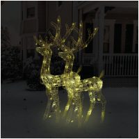 Juldekoration renar akryl 2 st 120 cm varmvit vidaXL