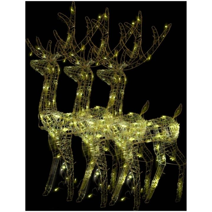 Juldekoration renar akryl 3 st 120 cm varmvit vidaXL 70 x 41 x 120 cm – bild 2