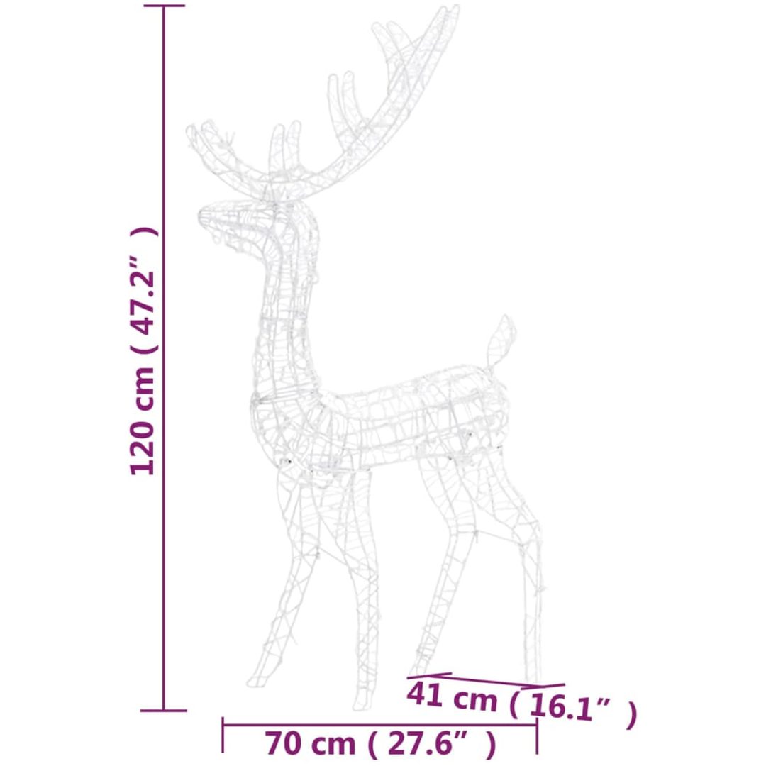 Juldekoration renar akryl 3 st 120 cm varmvit vidaXL 70 x 41 x 120 cm – bild 8