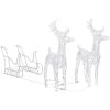 Juldekoration renar och släde 320 lysdioder akryl vidaXL 43 x 11 x 55 cm (6 pcs) – miniatyr 4