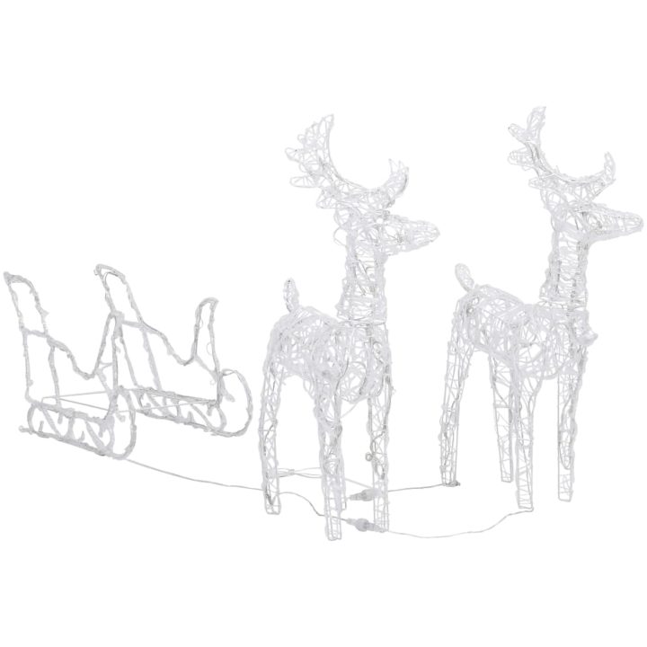 Juldekoration renar och släde 320 lysdioder akryl vidaXL 43 x 11 x 55 cm (6 pcs) – bild 4