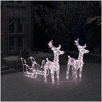 Juldekoration renar & släde 160 LED 130 cm akryl vidaXL