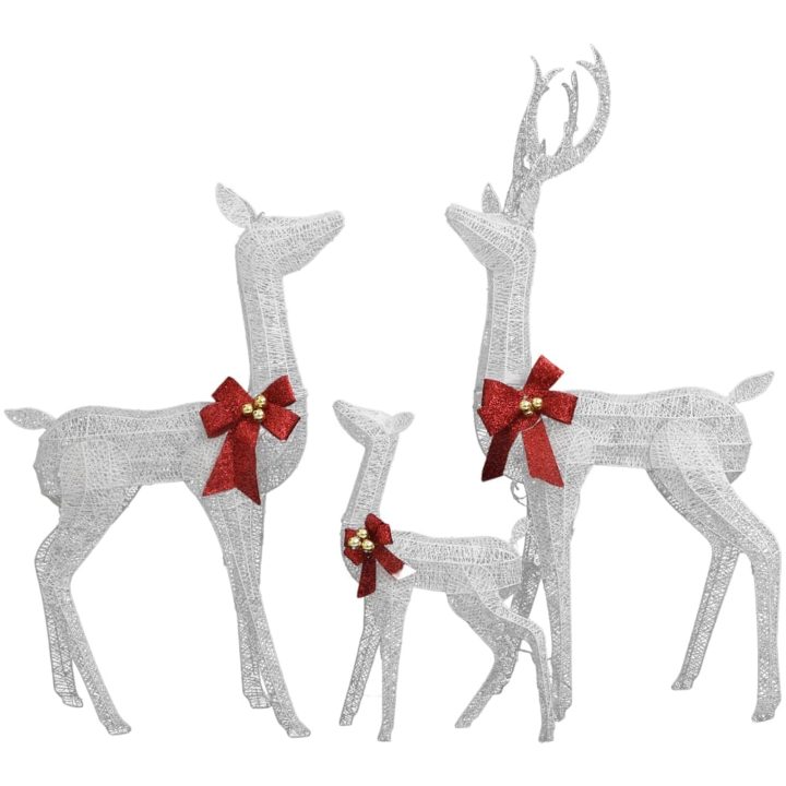 Juldekoration renar vit och silver 201 lysdioder vidaXL – bild 2