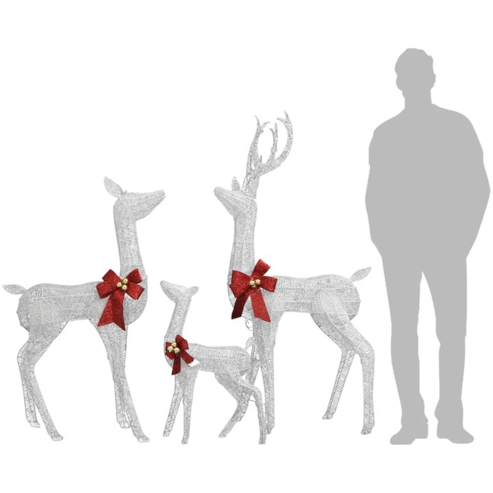Juldekoration renar vit och silver 201 lysdioder vidaXL – bild 6