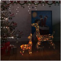 Juldekoration renfamilj akryl 160 LED flerfärgad vidaXL