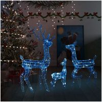 Juldekoration renfamilj akryl 300 LED blå vidaXL