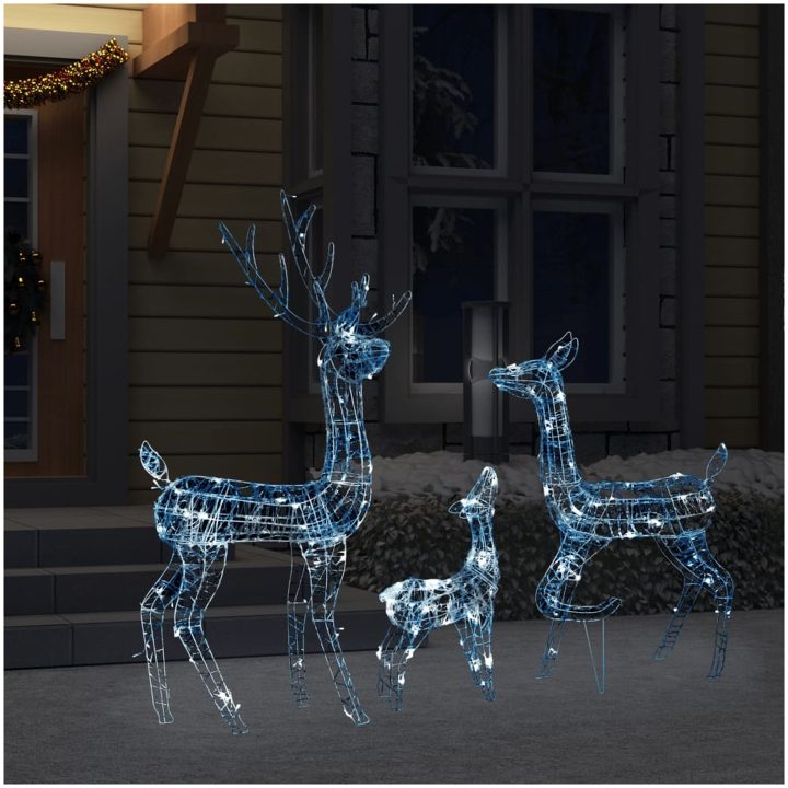 Juldekoration renfamilj akryl 300 LED kallvit vidaXL – bild 3