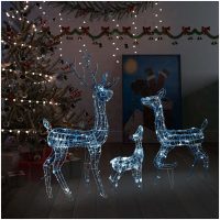 Juldekoration renfamilj akryl 300 LED kallvit vidaXL