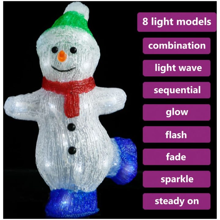 Juldekoration snögubbe med LED-belysning akryl inne/ute vidaXL – bild 3
