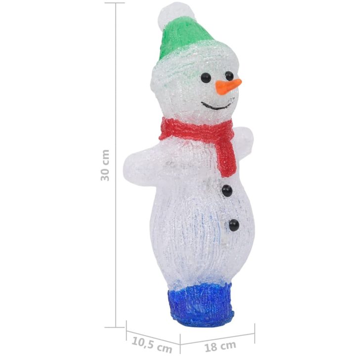 Juldekoration snögubbe med LED-belysning akryl inne/ute vidaXL – bild 9