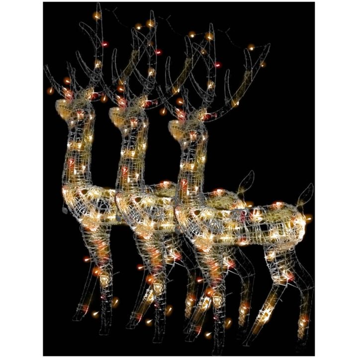 Juldekorationer ren akryl 3 st 120cm flerfärgad vidaXL 70 x 41 x 120 cm – bild 2