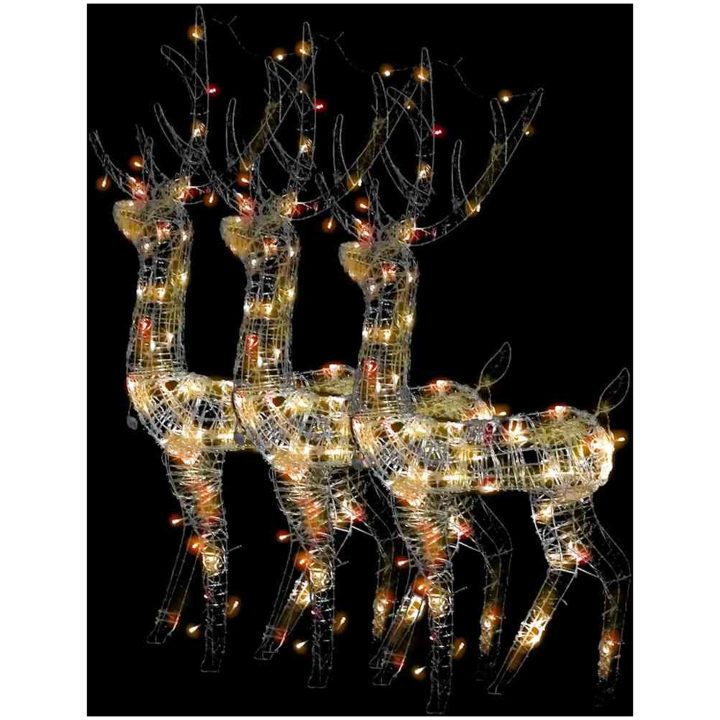 Juldekorationer ren akryl 3 st 120cm flerfärgad vidaXL 70 x 41 x 120 cm – bild 4