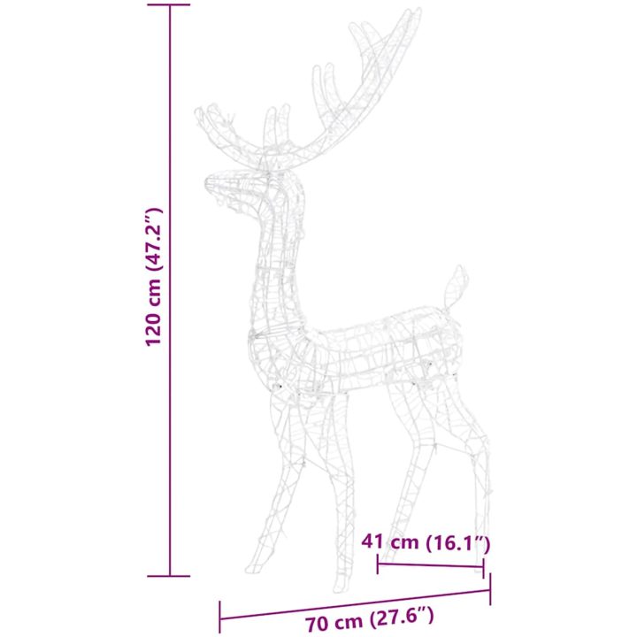 Juldekorationer ren akryl 3 st 120cm flerfärgad vidaXL 70 x 41 x 120 cm – bild 10