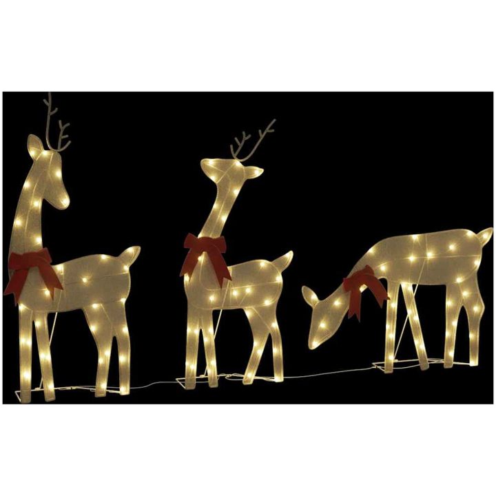 Juldekorationer renar 3 st 90 LEDs varmvit vidaXL – bild 6