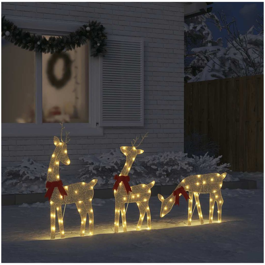 Juldekorationer renar 3 st 90 LEDs varmvit vidaXL