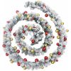 Julgirlang med julgranskulor och LED-lampor grön PVC vidaXL 5 m – miniatyr 2