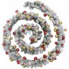 Julgirlang med julgranskulor och LED-lampor grön PVC vidaXL 5 m – miniatyr 3
