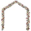 Julgirlang med julgranskulor och LED-lampor grön PVC vidaXL 5 m – miniatyr 4
